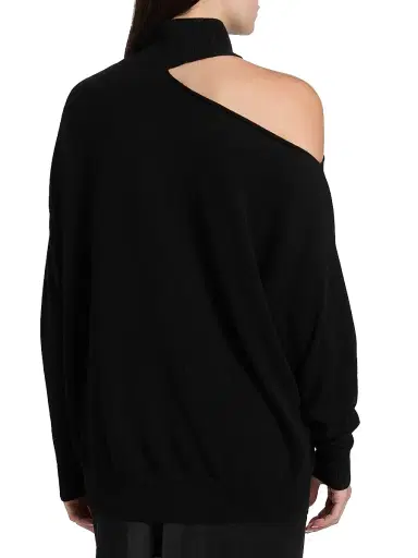 Lisa Yang Women's Capsule Alvia Cutout Cashmere Sweater - Black - Size Medium | Thumbnail 5