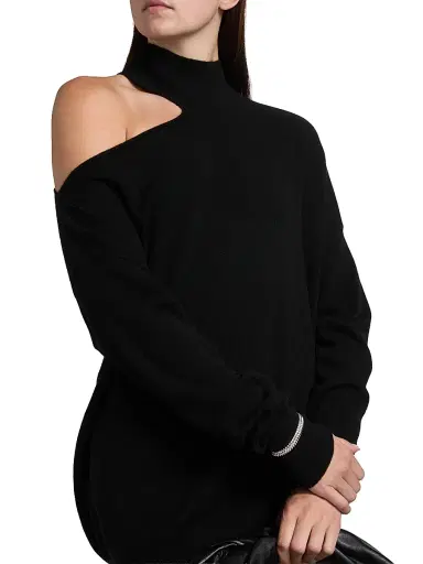 Lisa Yang Women's Capsule Alvia Cutout Cashmere Sweater - Black - Size Medium | Thumbnail 6