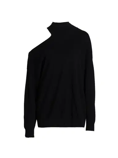 Lisa Yang Women's Capsule Alvia Cutout Cashmere Sweater - Black - Size Medium | Thumbnail 1