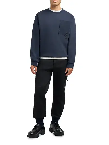 Moose Knuckles Men's Interlock Sportswear Dalon Cotton Crewneck Sweatshirt - Navy | Thumbnail 2