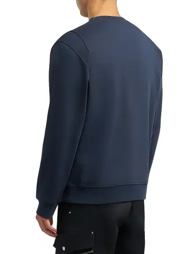 Moose Knuckles Men's Interlock Sportswear Dalon Cotton Crewneck Sweatshirt - Navy | Thumbnail 6