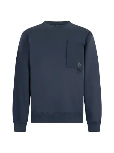 Moose Knuckles Men's Interlock Sportswear Dalon Cotton Crewneck Sweatshirt - Navy | Thumbnail 1