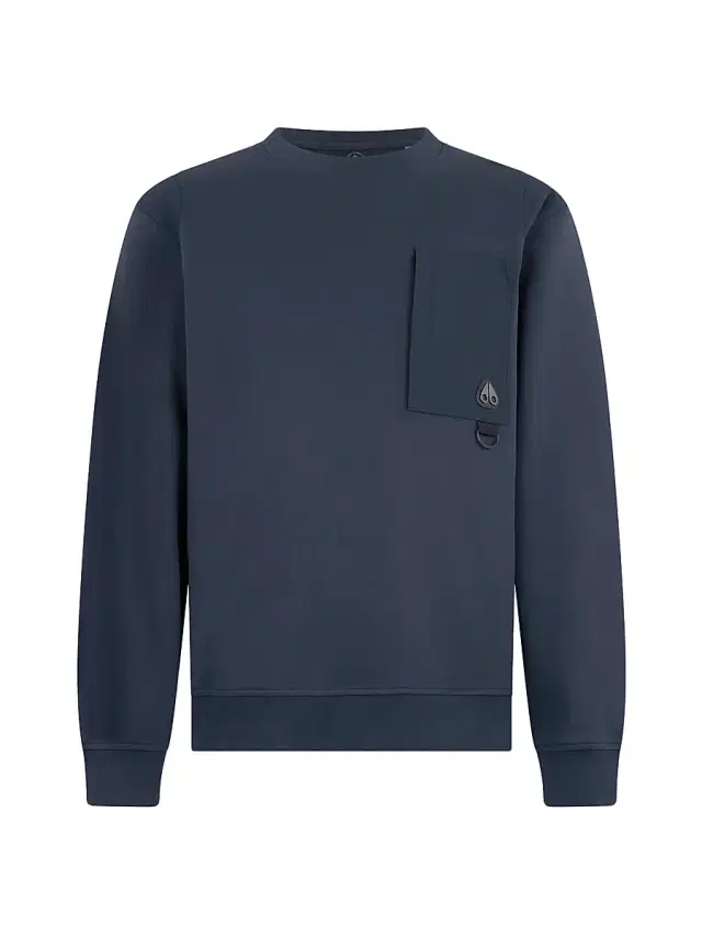 Moose Knuckles Men's Interlock Sportswear Dalon Cotton Crewneck Sweatshirt - Navy