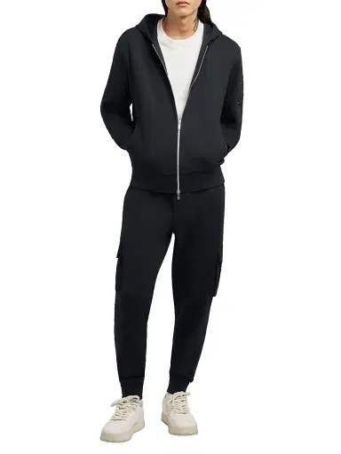 Moose Knuckles Men's Icon Sportswear Hartsfield Cotton Cargo Joggers - Black | Thumbnail 4