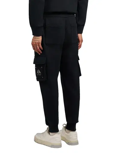 Moose Knuckles Men's Icon Sportswear Hartsfield Cotton Cargo Joggers - Black | Thumbnail 6