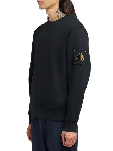 Moose Knuckles Men's Interlock Sportswear Snyder Cotton Regular-Fit Sweatshirt - Black | Thumbnail 4