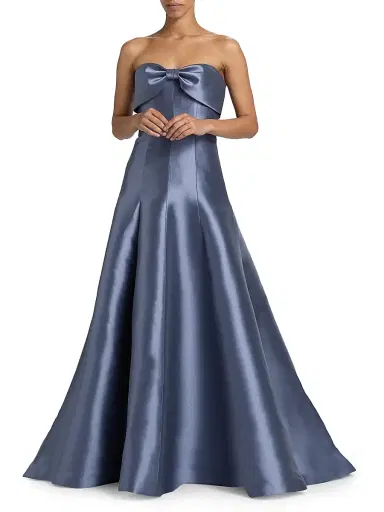 Amsale Women's Satin Strapless Gown | Thumbnail 2 Amsale Women's Satin Strapless Gown | Thumbnail 2