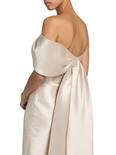 Amsale Women's Satin One-Shoulder Column Gown - Champagne - Size 12 | Thumbnail 6