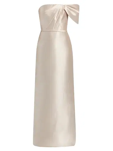 Amsale Women's Satin One-Shoulder Column Gown - Champagne - Size 12 | Thumbnail 1