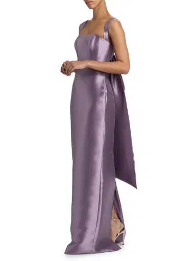 Amsale Women's Satin Square-Neck Column Gown - Violet - Size 0 | Thumbnail 2