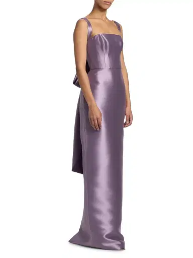 Amsale Women's Satin Square-Neck Column Gown - Violet - Size 0 | Thumbnail 4
