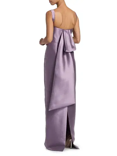 Amsale Women's Satin Square-Neck Column Gown - Violet - Size 0 | Thumbnail 5