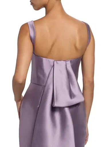 Amsale Women's Satin Square-Neck Column Gown - Violet - Size 0 | Thumbnail 6