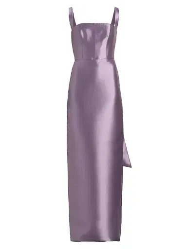 Amsale Women's Satin Square-Neck Column Gown - Violet - Size 0 | Thumbnail 1