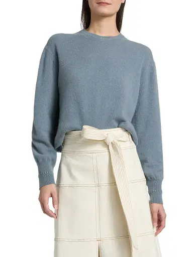 TANYA TAYLOR Women's Lexia Cashmere Sweater - Steel Blue | Thumbnail 3 TANYA TAYLOR Women's Lexia Cashmere Sweater - Steel Blue | Thumbnail 3