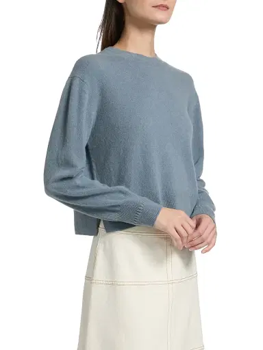 TANYA TAYLOR Women's Lexia Cashmere Sweater - Steel Blue | Thumbnail 4 TANYA TAYLOR Women's Lexia Cashmere Sweater - Steel Blue | Thumbnail 4