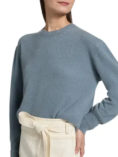 TANYA TAYLOR Women's Lexia Cashmere Sweater - Steel Blue | Thumbnail 6 TANYA TAYLOR Women's Lexia Cashmere Sweater - Steel Blue | Thumbnail 6