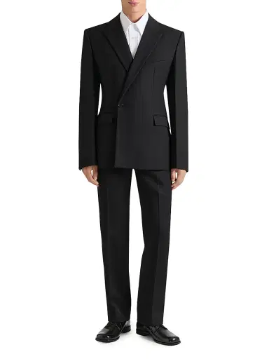 Givenchy Men's Straight Leg Tailored Trousers in Wool - Black - Size 40 | Thumbnail 4