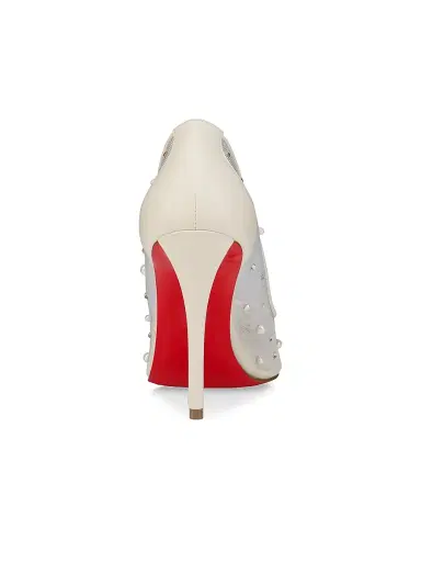 Christian Louboutin Women's Miss Z Degrastrass 100MM Perla Mesh Leather Strass Pumps - Bianco - Size 12 | Thumbnail 3 Christian Louboutin Women's Miss Z Degrastrass 100MM Perla Mesh Leather Strass Pumps - Bianco - Size 12 | Thumbnail 3