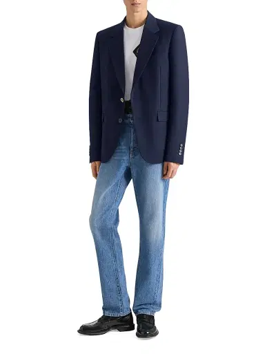 Givenchy Men's Single-Breasted Blazer in Wool and Mohair - Navy - Size 48 | Thumbnail 4