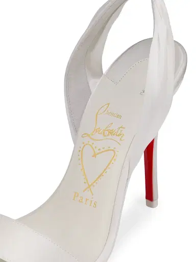 Christian Louboutin Women's Miss Z Du Desert 100MM Satin Sandals - Ivory - Size 12.5 | Thumbnail 5