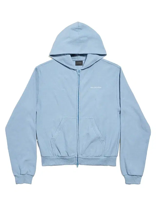 Balenciaga Women's Back Zip-Up Hoodie Regular Fit - Light Blue