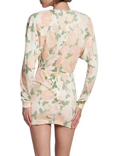 Stella McCartney Women's Floral Crêpe Ruched Minidress | Thumbnail 5 Stella McCartney Women's Floral Crêpe Ruched Minidress | Thumbnail 5