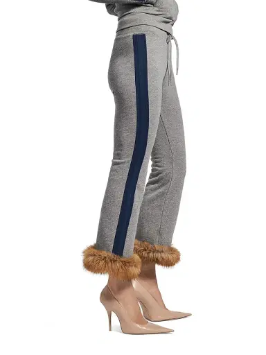 Balenciaga Women's Lion Flared Capri Sweatpants - Dark Heather Grey | Thumbnail 4