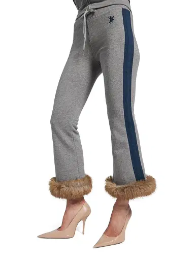 Balenciaga Women's Lion Flared Capri Sweatpants - Dark Heather Grey | Thumbnail 6