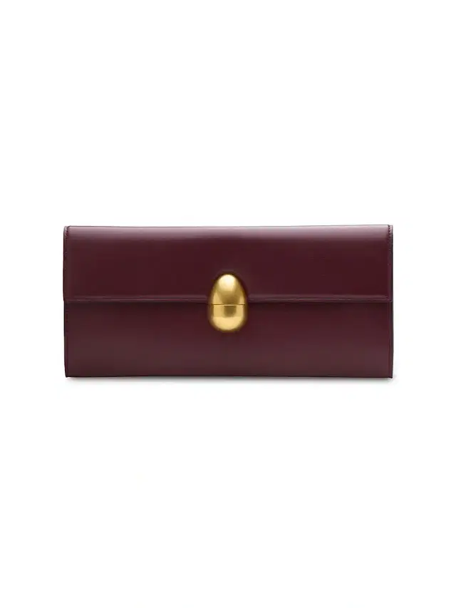 Women's Modern Evening Phoenix Leather Clutch - Burgundy