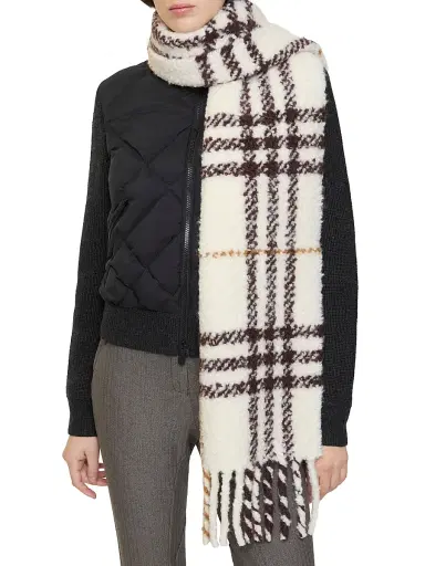 Burberry Women's Check Wool Bouclé Scarf | Thumbnail 2