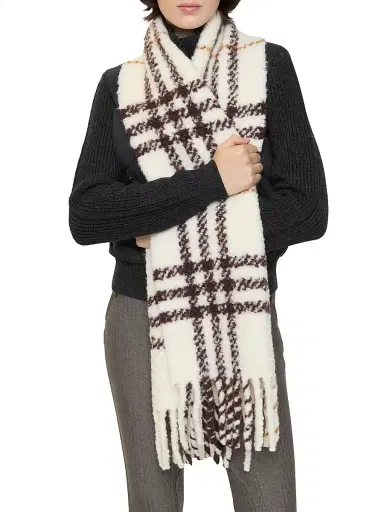 Burberry Women's Check Wool Bouclé Scarf | Thumbnail 3