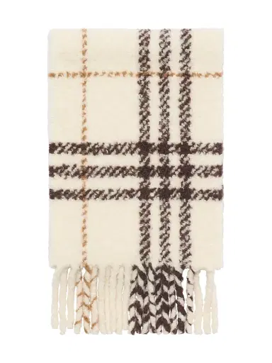 Burberry Women's Check Wool Bouclé Scarf | Thumbnail 4