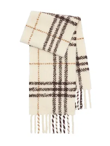 Burberry Women's Check Wool Bouclé Scarf | Thumbnail 1