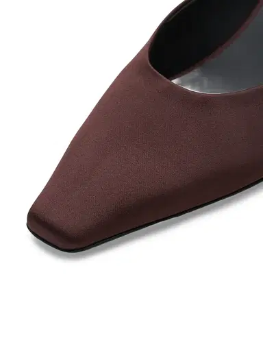 NEOUS Women's Alnair 55MM Satin Curved-Heel Mules - Dark Chocolate - Size 11 | Thumbnail 3
