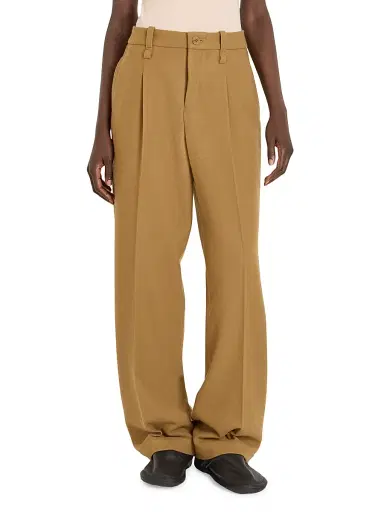 Issey Miyake Women's Pleated Wool Tweed Pants - Beige - Size Medium | Thumbnail 3