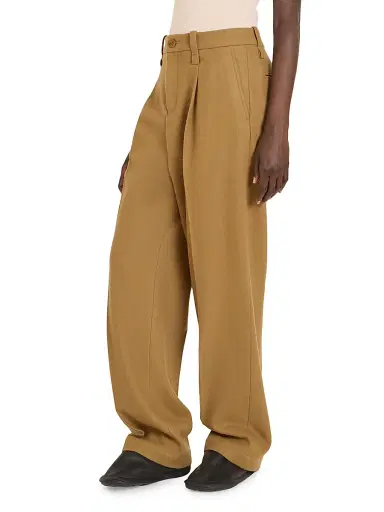 Issey Miyake Women's Pleated Wool Tweed Pants - Beige - Size Medium | Thumbnail 4
