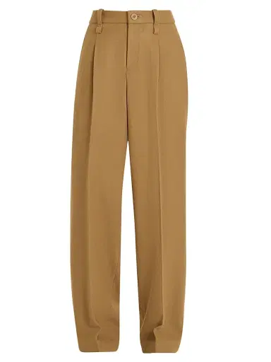 Issey Miyake Women's Pleated Wool Tweed Pants - Beige - Size Medium | Thumbnail 1
