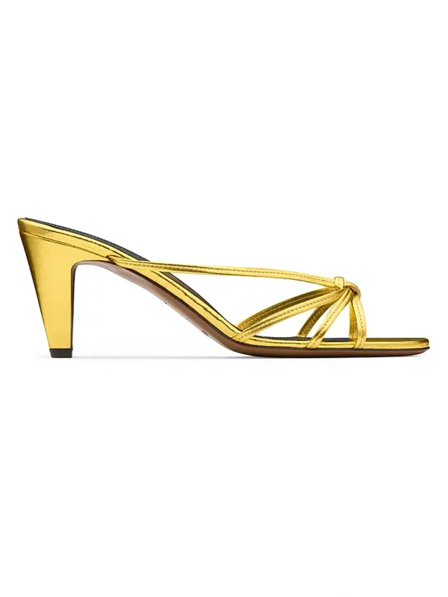 Neous Women's Motha 65MM Metallic Leather Sandals - Gold