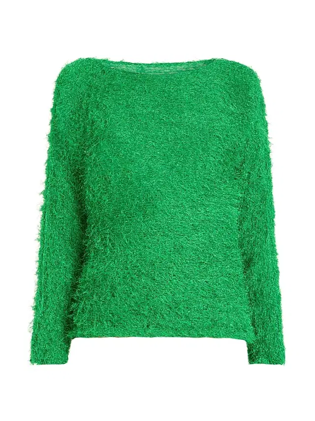Issey Miyake Women's Pleated Colorblock Top - Green