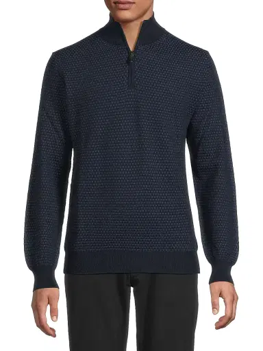 Canali Men's Geometric Merino Wool Modern-Fit Sweater | Thumbnail 3