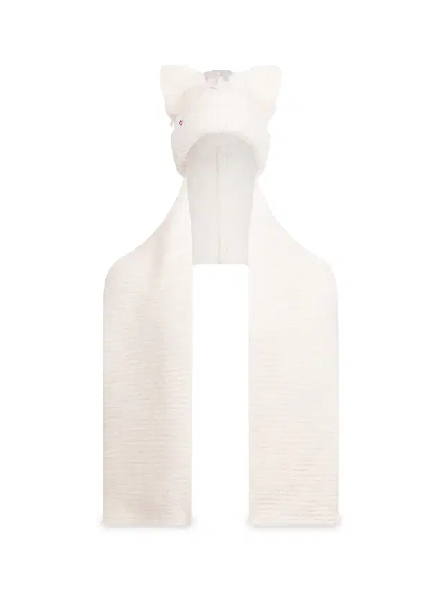 Men's Chunky Ears Beanie Scarf - Ecru