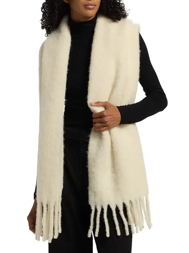 Women's Alpaca-Blend Scarf - Off White