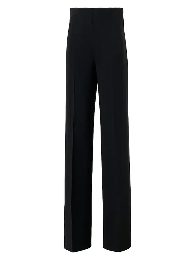 Women's Fiyuki Double-Face Wool Seamed Pants - Black