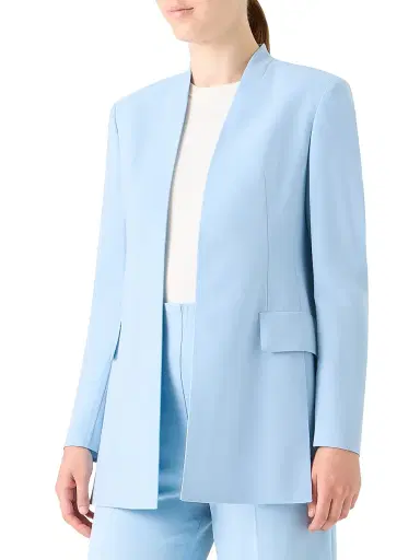 Akris Women's Alvar Double-Face Wool Blazer - Powder Blue | Thumbnail 4 Akris Women's Alvar Double-Face Wool Blazer - Powder Blue | Thumbnail 4