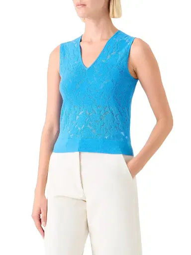 Akris Women's Burnout Intarsia Wool-Blend Top | Thumbnail 4 Akris Women's Burnout Intarsia Wool-Blend Top | Thumbnail 4