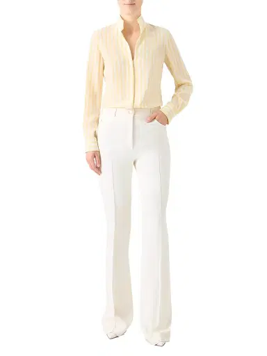 Akris Women's Striped Silk Crêpe Blouse - Sun Ecru - Size 2 | Thumbnail 2