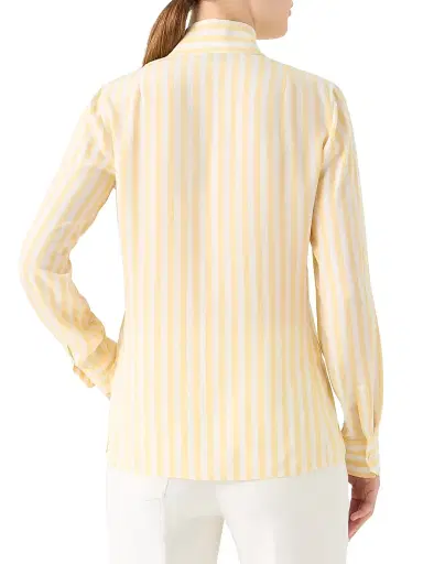 Akris Women's Striped Silk Crêpe Blouse - Sun Ecru - Size 2 | Thumbnail 5