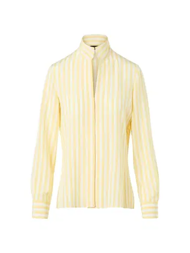 Akris Women's Striped Silk Crêpe Blouse - Sun Ecru - Size 2 | Thumbnail 1