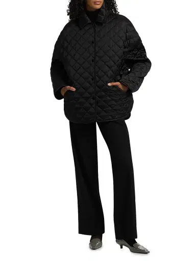 TOTEME Women's Collared Quilted Jacket - Black - Size 12 | Thumbnail 2 TOTEME Women's Collared Quilted Jacket - Black - Size 12 | Thumbnail 2
